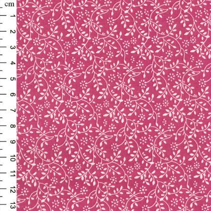 Floral Vine white on Raspberry Bright Quilting