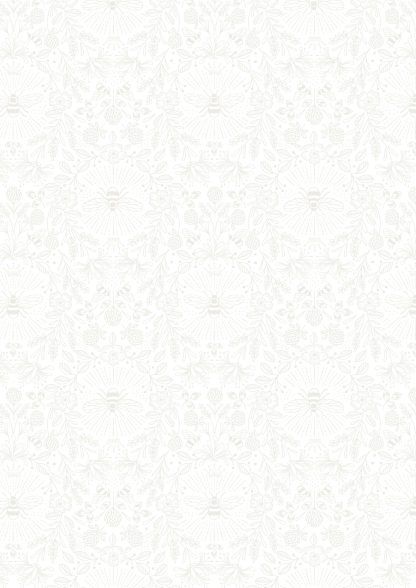 Lewis and Irene Tiny Tonals Queen Bee White on White Bright Quilting