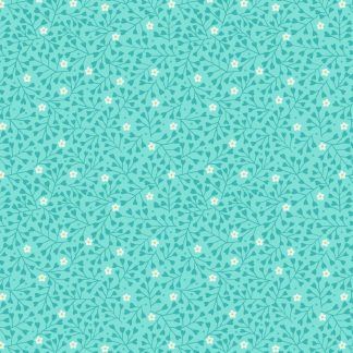 Lewis and Irene Spring Treats Range Mini Heart Floral on a light blue background Bright Quilting
