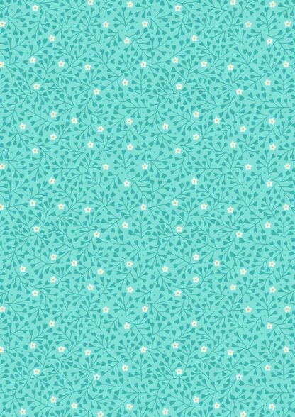 Lewis and Irene Spring Treats Range Mini Heart Floral on a light blue background Bright Quilting