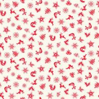 Makower Scandi 2023 Red Scattered Icons on a white background