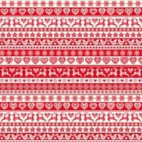 Makower Scandi 2023 Red and white icon stripes on white and red background