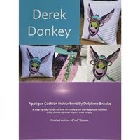 Delphine Brooks pattern - Derek Donkey- appliqué cushion