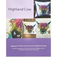 Delphine Brooks pattern - Highland Cow- appliqué cushion