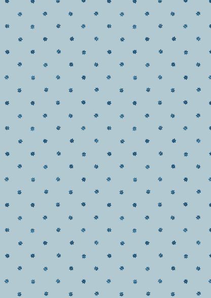 Lewis and Irene Brensham Blue small floral on light blue background Bright Quilting