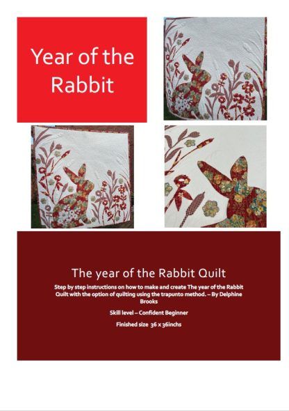 Delphine Brooks Year of the Rabbit Pattern Cover Bright Quilting