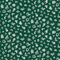 Green background with white Scandi Charms