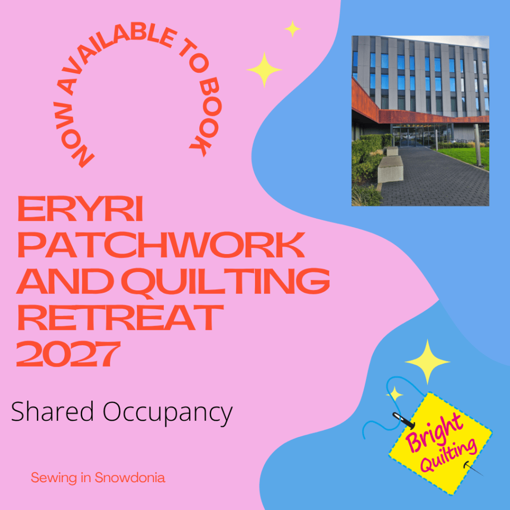 Eryri Patchwork and Quilting Retreat 2027 Shared Occupancy Room per person